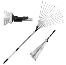 Carica l&#39;immagine nel visualizzatore di Gallery, TABOR TOOLS J16E Rastrello Per Foglie Da Giardino Regolabile 80-160cm con...