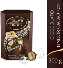 Carica l&#39;immagine nel visualizzatore di Gallery, Lindt Cornet Lindor 70% Cacao, Circa 16 Praline, 200g