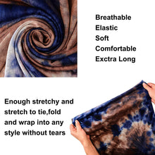Carica l'immagine nel visualizzatore di Gallery, DRESHOW 5 Pezzi Donne Africana Turbante Sciarpa Avvolge Testa Boho Turbante Elastico Annodato Berretto Pre-annodato Berretto Chemio Cappello 1pcs (Navy Blue+burgundy)