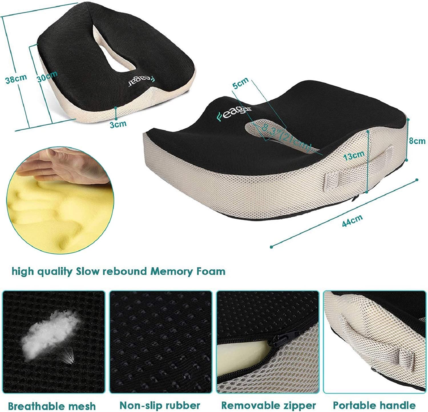 Cuscino Per Sedia Feagar Cuscino Seduta Ortopedico Grande