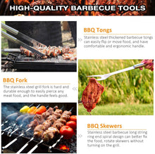 Carica l'immagine nel visualizzatore di Gallery, AISITIN Set Barbecue 35 Pezzi Accessori Barbecue Kit BBQ Acciaio Inossidabile