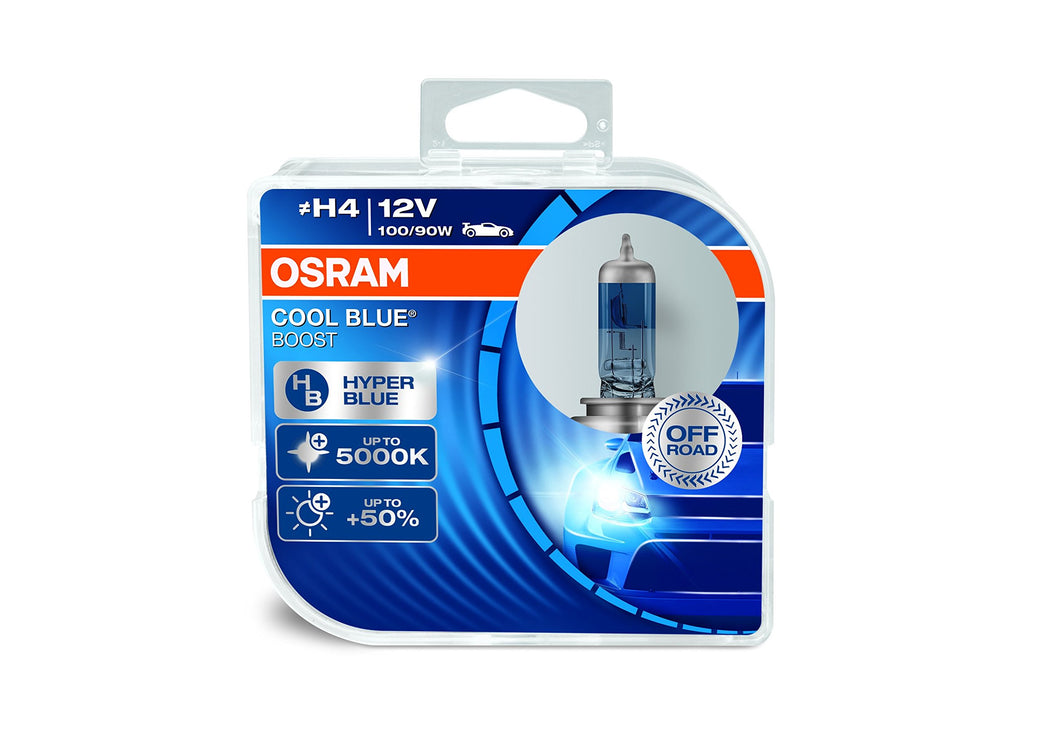 OSRAM COOL BLUE BOOST H4, halogen headlight lamp, 62193CBB-HCB, 12 V... - Ilgrandebazar