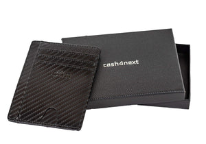Portafoglio Cash4next Slim Porta Carte Di Credito Uomo E 110x80x5, Carbonio - Ilgrandebazar