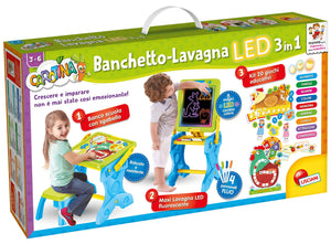 Lisciani Giochi- Carotina Banchetto-Lavagna LED 3 in 1 Gioco per Bambini, Multicolore, 77465