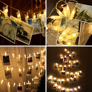 Cookey LED Foto Clip Stringa Illuminazione - 40 Clips 5M 3 AA Batterie - Ilgrandebazar