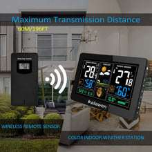 Carica l&#39;immagine nel visualizzatore di Gallery, Kalawen Stazione Meteo Automatica Digitale Wireless Nero - Ilgrandebazar
