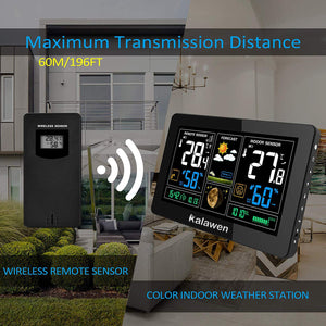 Kalawen Stazione Meteo Automatica Digitale Wireless Nero - Ilgrandebazar