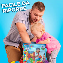 Carica l'immagine nel visualizzatore di Gallery, Mega- Sacca Ecologica Blocchi da Costruzione, Giocattolo per Bambini 1+ Anni, Multicolore, 60 Pezzi, DCH55