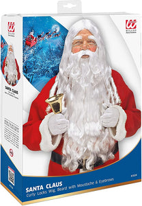 Widmann S0785 - Parrucca Babbo Natale, bianca, con barba, baffi e sopracciglia, Babbo Natale, Natale, carnevale, festa a tema