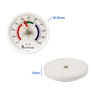 Lantelme 7887 - Mini igrometro Autoadesivo, analogico, con indicatore bianco - Ilgrandebazar