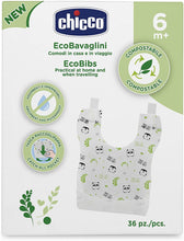 Carica l&#39;immagine nel visualizzatore di Gallery, Chicco Bavaglini Neonato Monouso Compostabili, Bavaglini Usa e Getta Ecologici Assorbenti e Impermeabili, Bavette Pappa per Bebè e Bambini da Casa e da Viaggio, 36 Pezzi - Accessori Neonato 6+ Mesi