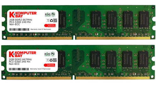 Komputerbay 4GB (2x2GB) DDR2 667MHz PC2-5300 PC2-5400 667 (2x 2GB) - Ilgrandebazar