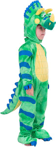 Spooktacular Creations Costume da Dinosauro per Bambini Triceratops Kids Dinosauro Vestito per Halloween Dress Up Dinosaur Party (Verde) (Green, Small)