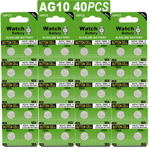 40 Pezzi Batteria Plus pila a Bottone Alcalina AG13/LR44/LR1154/357 - Ilgrandebazar