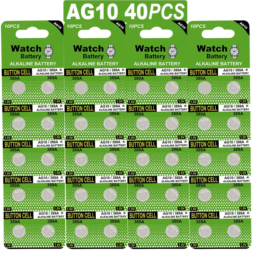 40 Pezzi Batteria Plus pila a Bottone Alcalina AG13/LR44/LR1154/357 - Ilgrandebazar