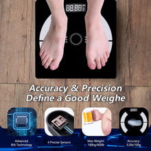 Carica l&#39;immagine nel visualizzatore di Gallery, Bilancia Pesapersone Digitale, Bilancia Impedenziometrica Professionale, Bilancia Massa Magra e Grassa Per Misurazione di Pesa Persone, BMI, Massa Muscolare o Ossea