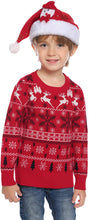 Carica l&#39;immagine nel visualizzatore di Gallery, Aibrou Unisex Maglione a Maniera Lunga per Natale, Maglia con Modello di Renna Neve, Maglioni Famiglia Coordinati per papà Mamma Bambini