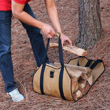 Carica l&#39;immagine nel visualizzatore di Gallery, Tela Borsa per Tronchi Camino, di Stoccaggio in Legno Tote Grande Cachi - Ilgrandebazar