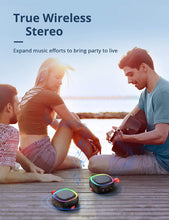 Carica l'immagine nel visualizzatore di Gallery, Cassa Bluetooth con Luce RGB, LENRUE Casse da Doccia Portatile con Impermeabile IPX7, 360° Stereo, Bassi Potente, 20 Ore di Riproduzione, Altoparlante True Wireless per Feste, Viaggi, Vasca, Bagno Nero