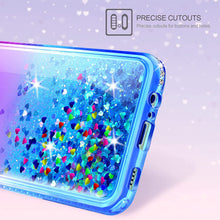 Carica l'immagine nel visualizzatore di Gallery, AROYI Cover Compatibile per Samsung Galaxy A22 5G (Non per A22 4G), 2 Pezzi Pellicola Protettiva in Vetro Temperato, Brillantini Diamond Sabbie Mobili TPU Silicone Custodia, Porpora Blu Gradient