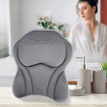 Carica l&#39;immagine nel visualizzatore di Gallery, Amzeeniu Cuscino da Bagno,Cuscino per Vasca da Bagno 4D Air Mesh con 6 Ventose,Cuscini Poggiatesta da Vasca per Vasca da Bagno Cuscino,Home Spa per Collo della Vasca E Supporto per La Schiena Grigio