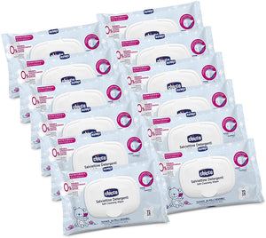 Chicco Salviette Neonato Detergenti Multiuso, 12 Confezioni con Placchetta da 72 Salviettine Igienizzanti, Salviette Umidificate per Bebè e Bambini, Senza Alcool e Profumo, Adatte per Pelli Sensibili