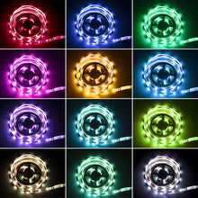 Carica l&#39;immagine nel visualizzatore di Gallery, Retroilluminazione TV LED ad USB di Lunghezza 2.4M Adatto per HDTV da 40-65 Pollici, 24 Tasti Telecomando ad Infrarossi in Grado di telecomandare Striscia Luminosa a LED, RGB 5050 Luce con 16 Colori