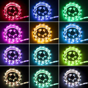Retroilluminazione TV LED ad USB di Lunghezza 2.4M Adatto per HDTV da 40-65 Pollici, 24 Tasti Telecomando ad Infrarossi in Grado di telecomandare Striscia Luminosa a LED, RGB 5050 Luce con 16 Colori