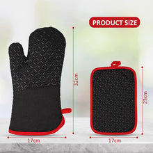 Carica l&#39;immagine nel visualizzatore di Gallery, Presine e Guanti da Forno,Guanto Forno Cotone Resistente al Calore Fino a 300 ℃ Antiscivolo Silicone Guanti Forno Cucina per Cucinare Barbecue Grigliate BBQ Arrostire