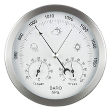 Carica l&#39;immagine nel visualizzatore di Gallery, Gardenmate Stazione Meteo Analogica 3In1 Telaio in Acciaio Inox Ø 14 Silver