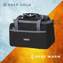 Carica l&#39;immagine nel visualizzatore di Gallery, edihome, Borsa Termica Porta Pranzo, Borsa Frigo Piccola, 8L, Lunch Box, Porta Pranzo Termico, Borsetta, per Lavoro, per Viaggio, Blu, Beige e Grigio (Nero)