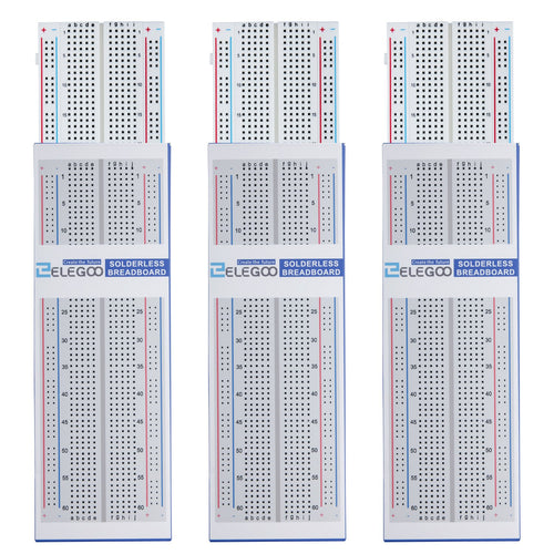 Elegoo 3pcs MB-102 Breadboard con 830 Punti Senza Set 1 (830 points X 3) - Ilgrandebazar