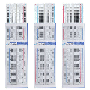 Elegoo 3pcs MB-102 Breadboard con 830 Punti Senza Set 1 (830 points X 3) - Ilgrandebazar