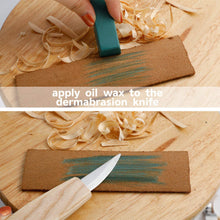 Carica l&#39;immagine nel visualizzatore di Gallery, EXTSUD Kit Strumenti Scalpelli per Legno 5 in 1 Coltelli Intaglio Legno in Acciaio Inox Attrezzi Incisione Set Utensili per Lavorare Legno Artigianato con 3 Coltelli Cera d&#39;Olio Affilacoltelli