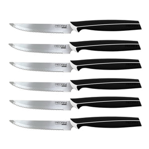 Pedrini Master Coltelli da Bistecca, Acciaio Inossidabile, 6 pezzi, Nero - Ilgrandebazar