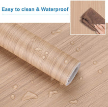 Carica l'immagine nel visualizzatore di Gallery, KINLO 0.61M*5M(1 Rotolo) Adesiva per Mobili Finto Legno Grano Beige PVC Impermeabile Antibatterico e Anti-umidità Wall Sticker autoadesive rinnovato mobili/Parete/Vetro/Marmo ECC. (Legno Beige D)