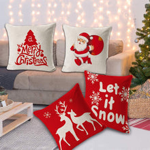 Carica l&#39;immagine nel visualizzatore di Gallery, Annhao Natale Federe 4 Pezzi, Federe per Cuscini in Morbido Lino Decorazioni Natalizie Divano, Auto, Letto, Decorazioni per Divano, 45x45cm, con Cerniera Invisibile.