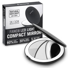 Carica l&#39;immagine nel visualizzatore di Gallery, Fancii Specchio Ingranditore Tascabile Illuminato per Trucco, Normale e Nero - Ilgrandebazar