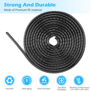 MOSOTECH Sistema di Organizzatore Cavi, 2 x 5,2 m 2 X 5,1m + 1 X 3,1m, Nero2