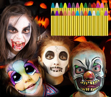 Carica l'immagine nel visualizzatore di Gallery, JamBer 28 Colori Face Paint, Face pastelli matite da Trucco sicure e atossiche per Bambini, Perfetto per Carnevale, Pasqua, Natale