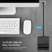 Carica l&#39;immagine nel visualizzatore di Gallery, UGREEN Hub USB 3.0 3 Porte 5Gbps e Card Reader 4 Slot SD TF MS M2 con Nero - Ilgrandebazar