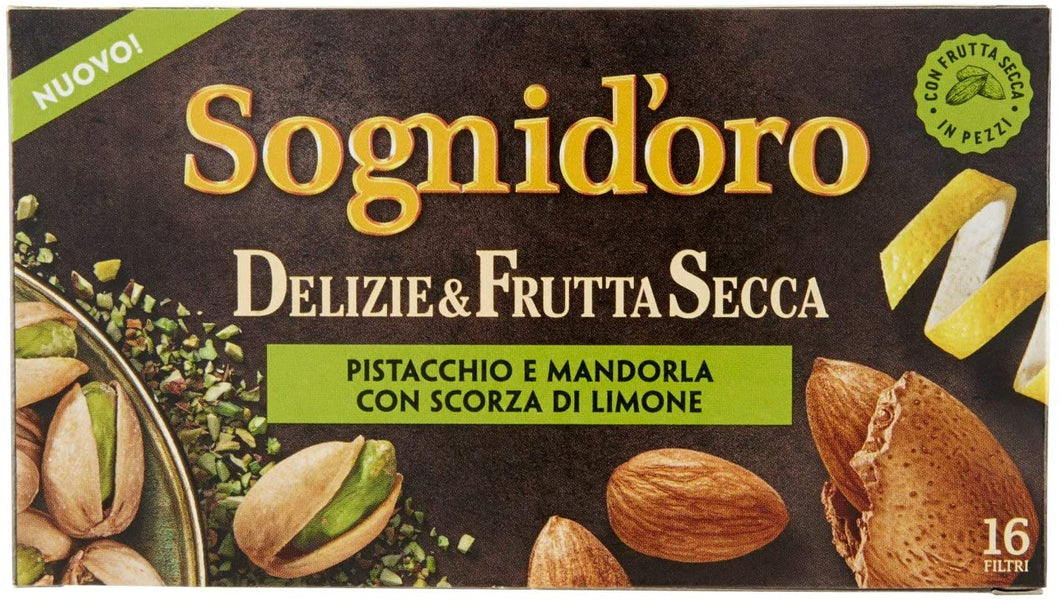 Sogni Doro Tisana Delizie&Frutta Secca Pistacchio e Mandorla con Scorza di Limone 16 Fl - 40 Gr