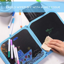 Carica l'immagine nel visualizzatore di Gallery, HellDoler Portatile da Disegno per Bambini, Doodle Disegno Giocattoli Libro di Pittura per Bambini con 12 Penne cancellabili Colorate, Lavagna a Doppia Faccia, Reuseful, 14 Pagine Libro da disegno