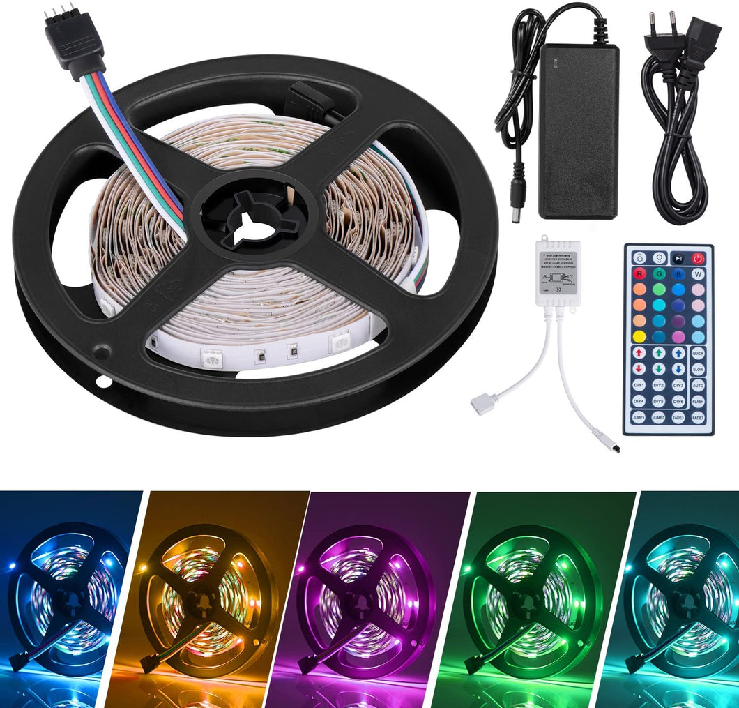 LED Striscia 5M RGB 5050,Duractron led striscia 150 led per Natale,Feste, Decorazioni.(Non Impermeabile)