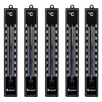 Lantelme Termometro da Giardino, Set 5 Pezzi, analogico, Colore Nero - Ilgrandebazar