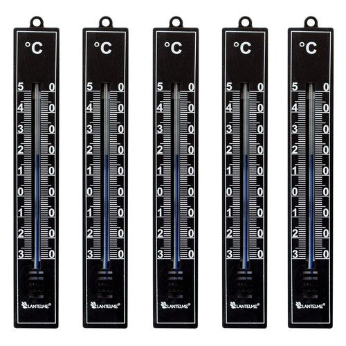 Lantelme Termometro da Giardino, Set 5 Pezzi, analogico, Colore Nero - Ilgrandebazar