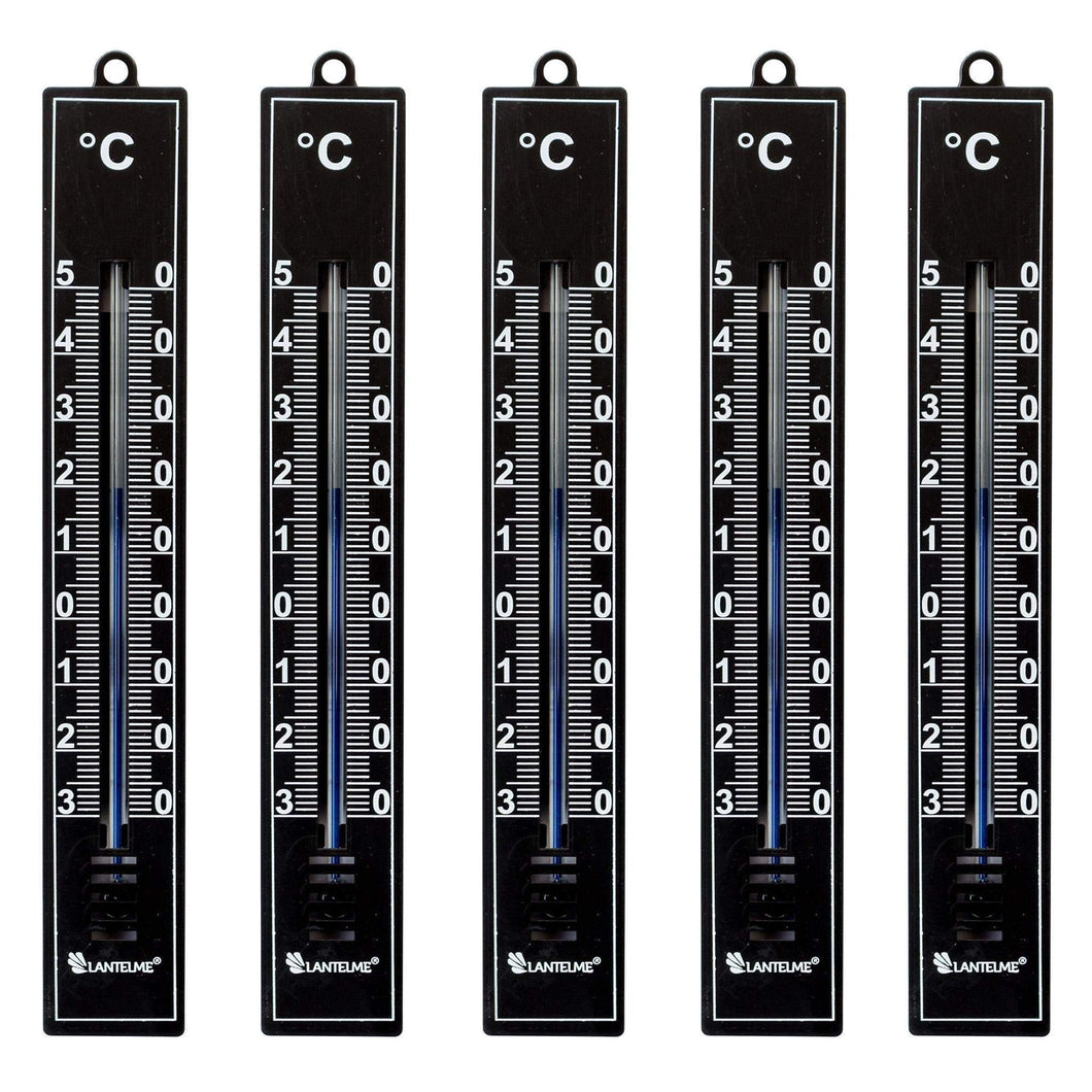 Lantelme Termometro da Giardino, Set 5 Pezzi, analogico, Colore Nero - Ilgrandebazar