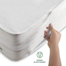 Carica l&#39;immagine nel visualizzatore di Gallery, Coprimaterasso Matrimoniale Impermeabile 160x200 cm Lenzuolo in Cotone Cerata per Letto Protezione Salva Materasso Traversa Traspirante Antiacaro Anallergico Lavabile in Lavatrice con 4 Elastici