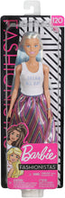 Carica l&#39;immagine nel visualizzatore di Gallery, Barbie Fashionista, Bambola Bionda con Maglietta Stampa e Gonna Pailletes, Giocattolo per Bambini 3+ anni, FXL52