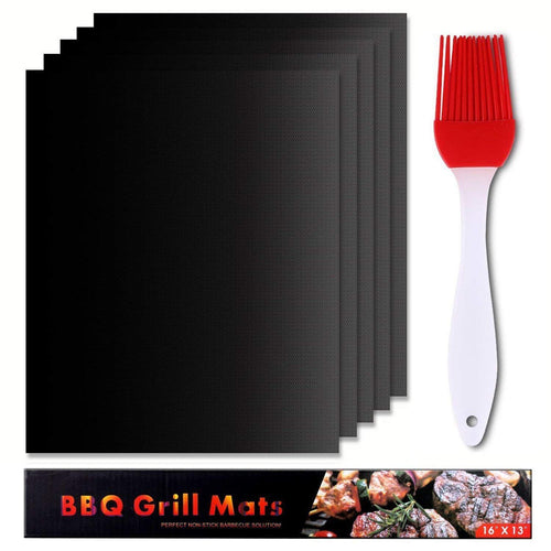Set di 5 Barbecue Grill Mat, Gyvazla Stuoie Grigliata, Forno Liner, Cottura... - Ilgrandebazar